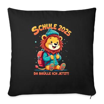 Schulkind 2025 - Junge Einschulung - Sofakissenbezug 45 x 45 cm - Schwarz - Vorne