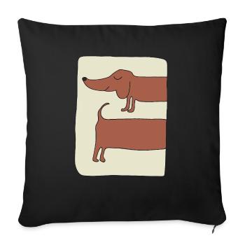teckel drôle - Housse de coussin décorative 45 x 45 cm - noir - Devant