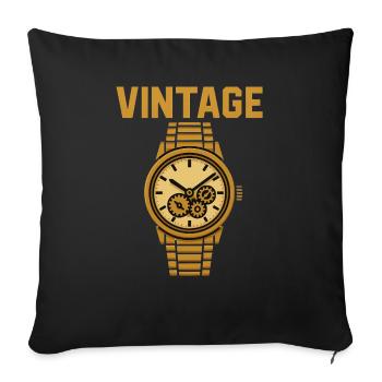 Montre vintage pour homme de style 16 bits - Housse de coussin décorative 45 x 45 cm - noir - Devant