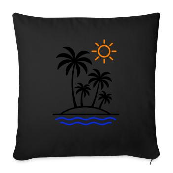 Island Summer Palm Trees - Sofa pillowcase 17,3'' x 17,3'' (45 x 45 cm) - black - Front