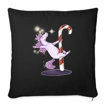 poteau de licorne - Housse de coussin décorative 45 x 45 cm - noir - Devant