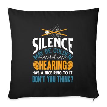 Pediatric Audiologist Audiology Awareness Month - Sofa pillowcase 17,3'' x 17,3'' (45 x 45 cm) - black - Front