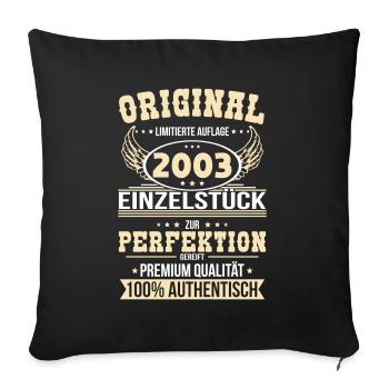 20th birthday - Original 2003 unique piece - Sofa pillowcase 17,3'' x 17,3'' (45 x 45 cm) - black - Front