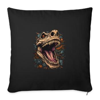 Dinosaure effrayant - Housse de coussin décorative 45 x 45 cm - noir - Devant