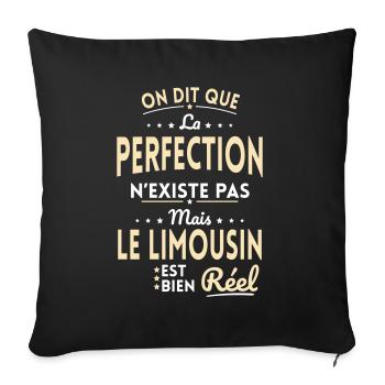 Perfection n'existe pas le Limousin est bien Réel - Housse de coussin décorative 45 x 45 cm - noir - Devant