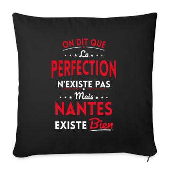 Perfection n'existe pas Nantes existe bien - Housse de coussin décorative 45 x 45 cm - noir - Devant