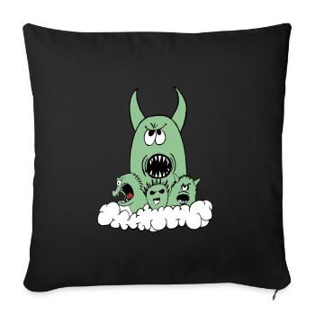 Cute Yet Terrifying Monster Crew - Sofa pillowcase 17,3'' x 17,3'' (45 x 45 cm) - black - Front