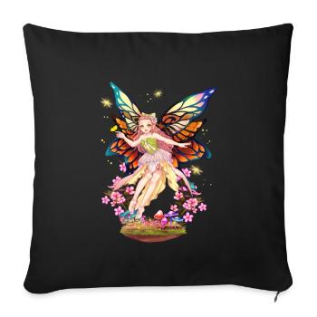 Fairy Woman Yôsei - Sofa pillowcase 17,3'' x 17,3'' (45 x 45 cm) - black - Front