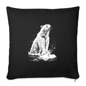 Polar bear - Sofa pillowcase 17,3'' x 17,3'' (45 x 45 cm) - black - Front