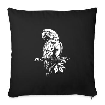 Perroquet blanc - Housse de coussin décorative 45 x 45 cm - noir - Devant