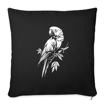 Perroquet - Housse de coussin décorative 45 x 45 cm - noir - Devant