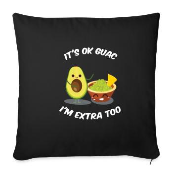 Vegan Veggie Avocado Guacamole Vegetable Gift - Sofa pillowcase 17,3'' x 17,3'' (45 x 45 cm) - black - Front