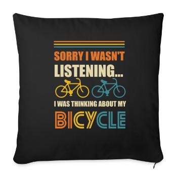 Vous pensez aux vélos ? Funny Cycling Cardio Hobby - Housse de coussin décorative 45 x 45 cm - noir - Devant
