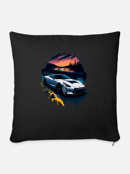 Sportwagen - Sofakissenbezug 45 x 45 cm - Schwarz