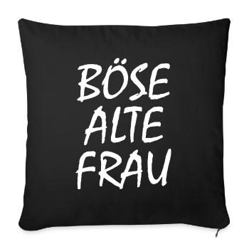 Böse alte frau - Sofakissenbezug 45 x 45 cm - Schwarz - Vorne