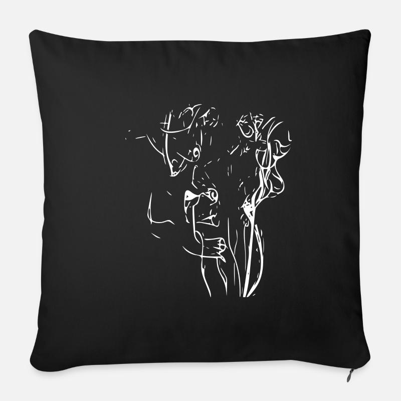 Abstrait - Housse de coussin décorative 45 x 45 cm - noir