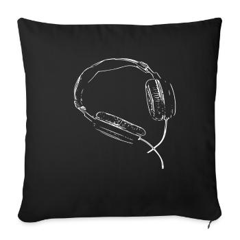 Écouteurs - Housse de coussin décorative 45 x 45 cm - noir - Devant
