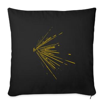 Rayons / or / abstrait / cool / tendance - Housse de coussin décorative 45 x 45 cm - noir - Devant