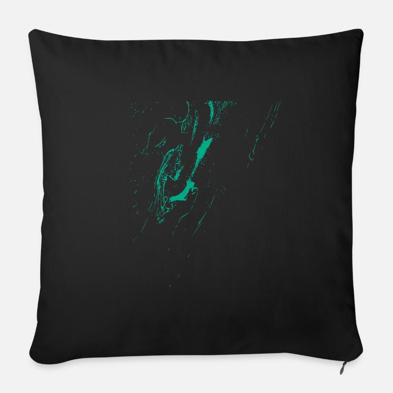 Abstraktes Motiv / cool / Trend / grün - Sofakissenbezug 45 x 45 cm - Schwarz