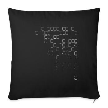 Cube - ligne / blanc - Housse de coussin décorative 45 x 45 cm - noir - Devant