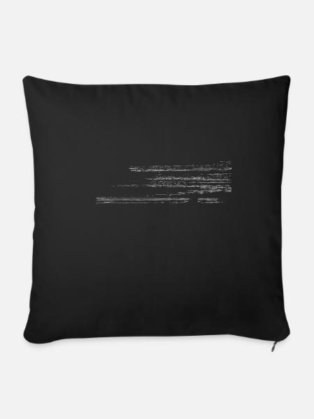 Motif abstrait - ligne / blanc - Housse de coussin décorative 45 x 45 cm - noir