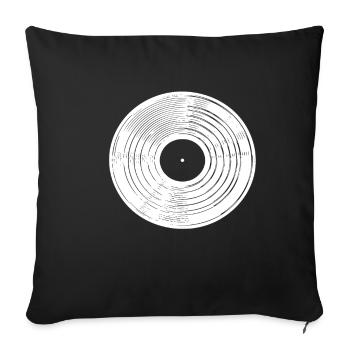 Disque blanc / blanc - Housse de coussin décorative 45 x 45 cm - noir - Devant
