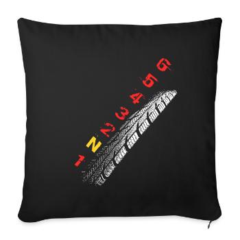 Gears - Motorcycle / white - Sofa pillowcase 17,3'' x 17,3'' (45 x 45 cm) - black - Front