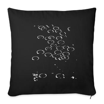Points abstraits / blanc / ligne / motif - Housse de coussin décorative 45 x 45 cm - noir - Devant