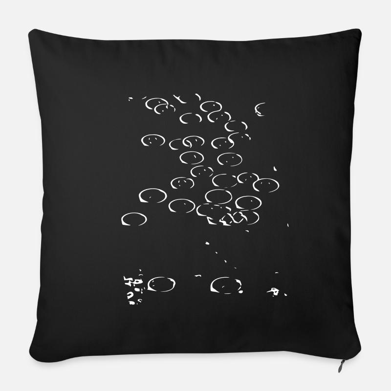 Abstrakte Punkte / weiß / Linie / Muster - Sofakissenbezug 45 x 45 cm - Schwarz