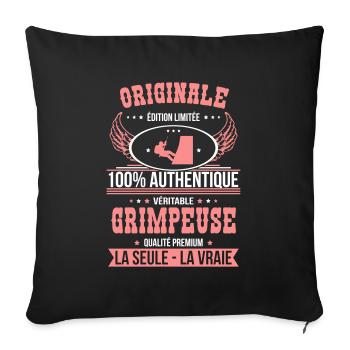 Authentique et véritable grimpeuse - Originale - Housse de coussin décorative 45 x 45 cm - noir - Devant