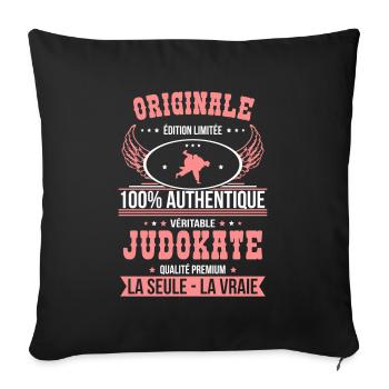 Authentique et véritable judokate - Originale - Housse de coussin décorative 45 x 45 cm - noir - Devant