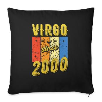 Vierge 2000 Cadeau d’anniversaire du zodiaque - Housse de coussin décorative 45 x 45 cm - noir - Devant