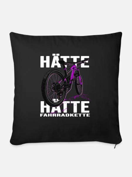 Mountainbike MTB downhill-tour Fahrradkette - Sofakissenbezug 45 x 45 cm - Schwarz