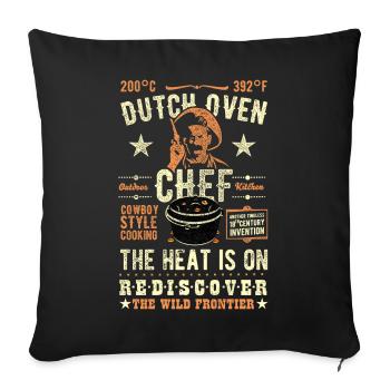 Dutch Oven Original Design Dutch Oven Chef Outlaw - Sofakissenbezug 45 x 45 cm - Schwarz - Vorne