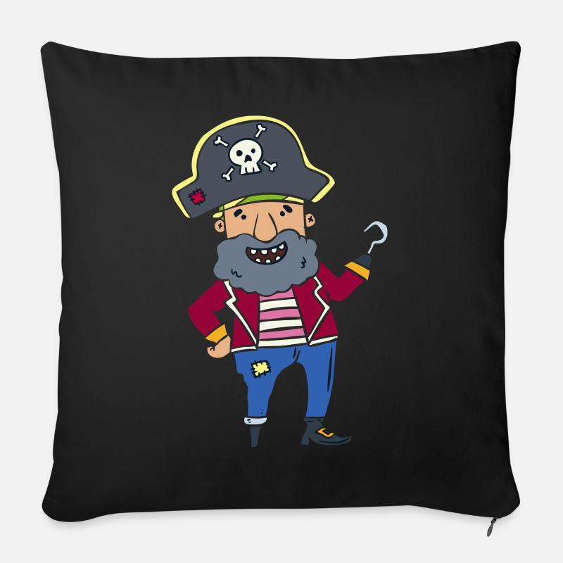 Lustiger pirat - Sofakissenbezug 45 x 45 cm - Schwarz