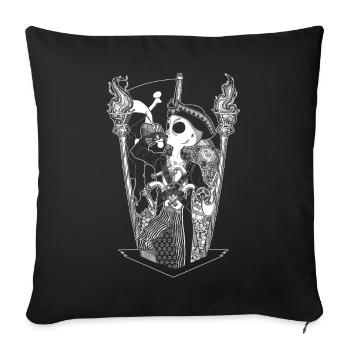 The alien Edward Teach - Black version - Sofa pillowcase 17,3'' x 17,3'' (45 x 45 cm) - black - Front