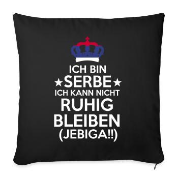 Serbe Balkan Jugoslawien Serbin Srbija Jugo Serbie - Sofakissenbezug 45 x 45 cm - Schwarz - Vorne