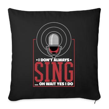 Musiciens Chant Chanteur mélodie Cadeau - Housse de coussin décorative 45 x 45 cm - noir - Devant