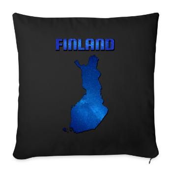 Blue Finland Carte - Housse de coussin décorative 45 x 45 cm - noir - Devant