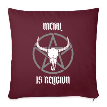 Death Metal Pentagram Satan - Housse de coussin décorative 45 x 45 cm - bordeaux - Devant