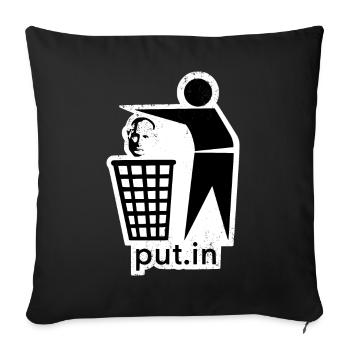 PEACE UKRAINE - put.in - STOP WAR ! - Sofa pillowcase 17,3'' x 17,3'' (45 x 45 cm) - black - Front