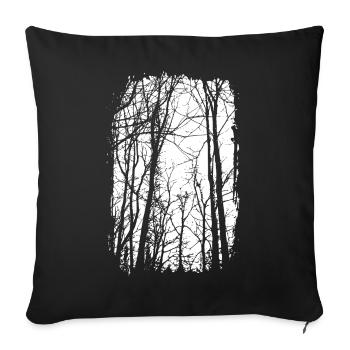 Forest - black/white - Nature - Sustainable art - Sofa pillowcase 17,3'' x 17,3'' (45 x 45 cm) - black - Front