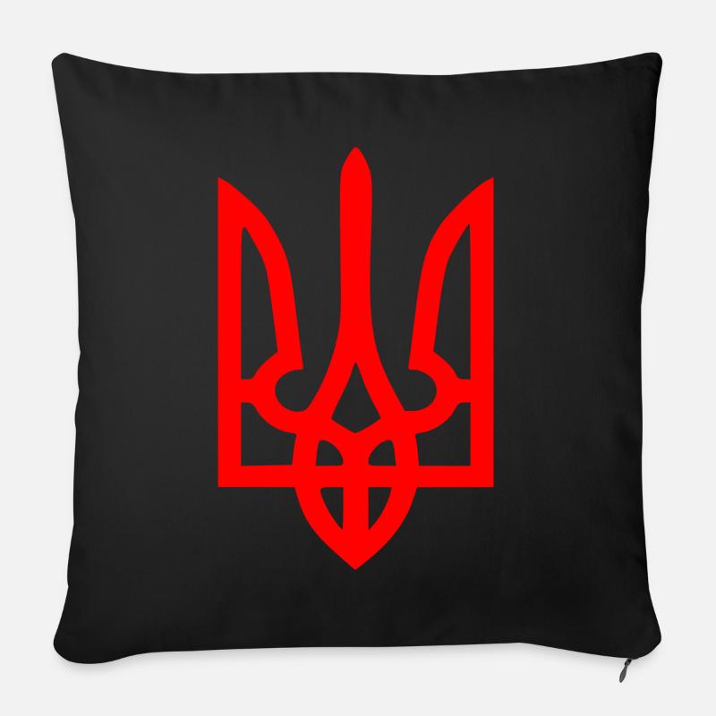 Ukraine - Sofakissenbezug 45 x 45 cm - Schwarz