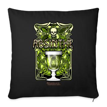 Absinthe Jugendstil Look Design - Sofakissenbezug 45 x 45 cm - Schwarz - Vorne