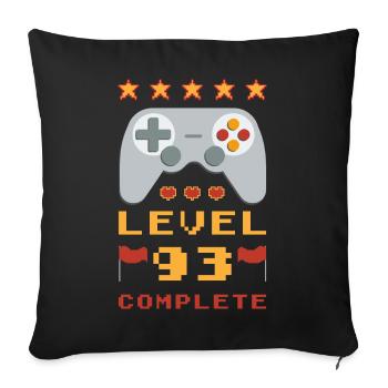 93rd Birthday Level 93 Complete - Sofa pillowcase 17,3'' x 17,3'' (45 x 45 cm) - black - Front