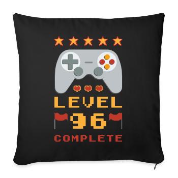96e anniversaire Niveau 96 Terminé - Housse de coussin décorative 45 x 45 cm - noir - Devant