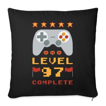 97th Birthday Level 97 Complete - Sofa pillowcase 17,3'' x 17,3'' (45 x 45 cm) - black - Front