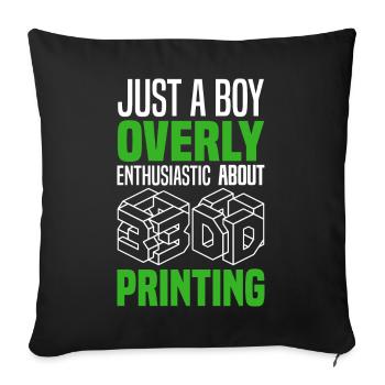 3D Printing - Sofa pillowcase 17,3'' x 17,3'' (45 x 45 cm) - black - Front