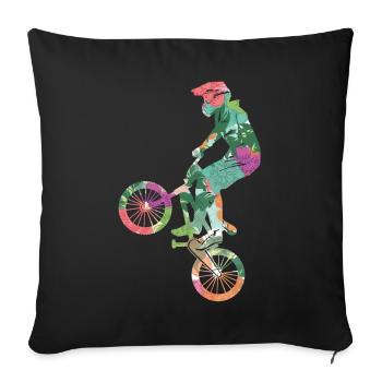 Bike Stunt Tricks Cyclist BMX - Sofa pillowcase 17,3'' x 17,3'' (45 x 45 cm) - black - Front