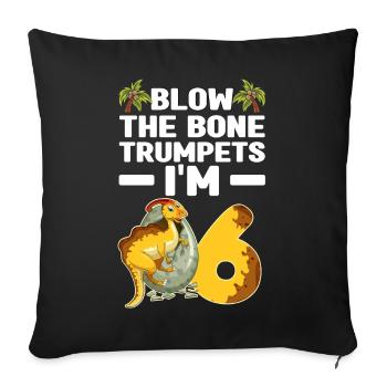 Dinosaur Children - Sofa pillowcase 17,3'' x 17,3'' (45 x 45 cm) - black - Front